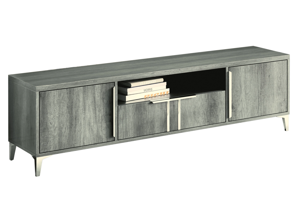 Ensemble meuble de salon design bois gris foncé - LUNA