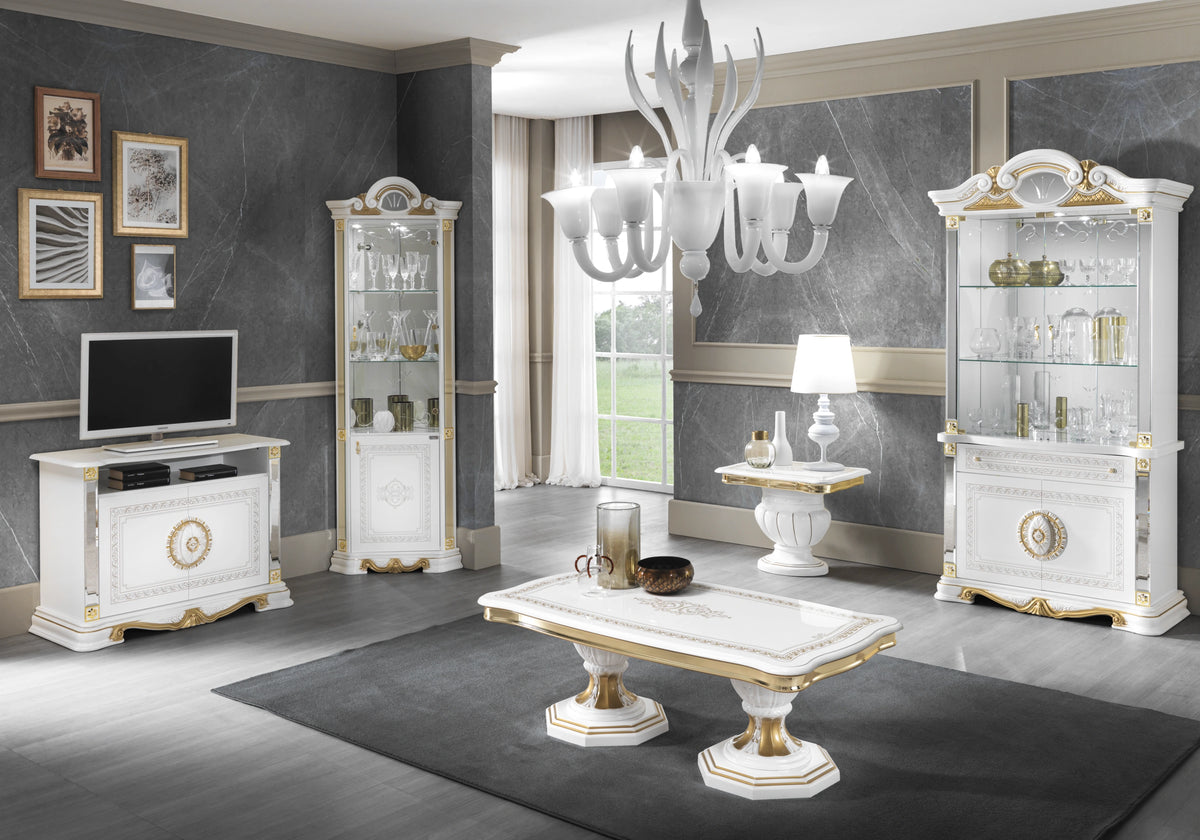 Ensemble meubles de salon baroque blanc doré - NOBILE