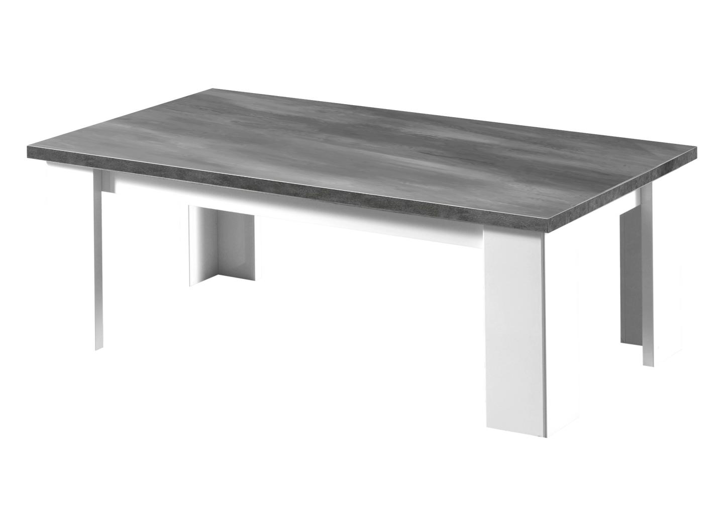 Ensemble mur TV laqué effet béton gris - SARAH