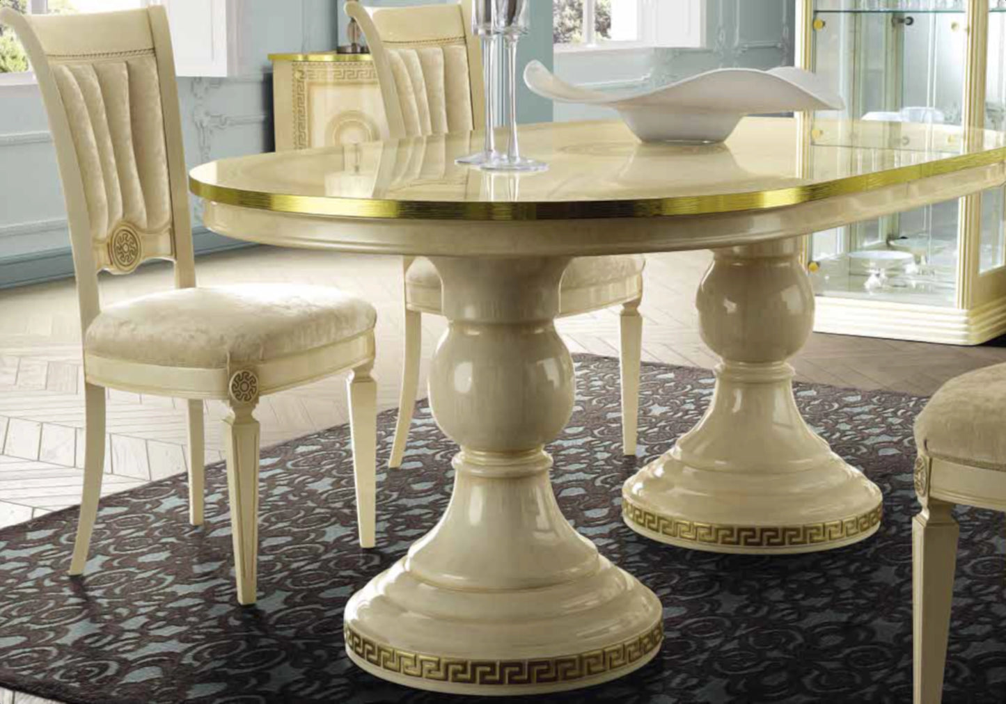 Espace TV baroque ivoire et or versace – IMPERIA