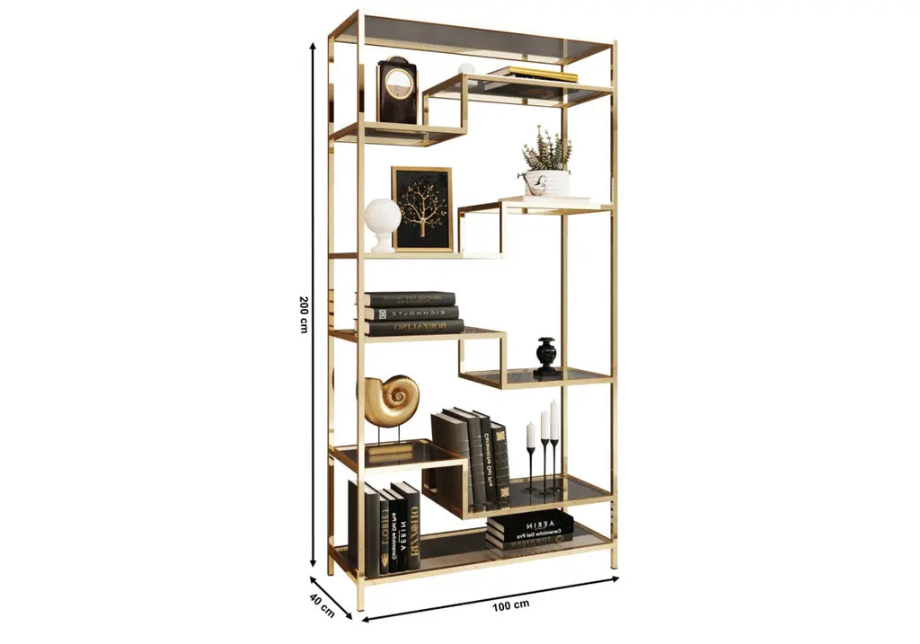 Étagère en métal doré verre trempé MADO New Design
