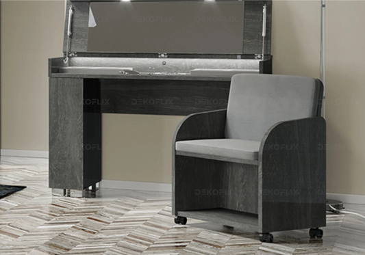 Fauteuil Sarah en Bois de Bouleau Gris avec Coussins Gris Vermont Status