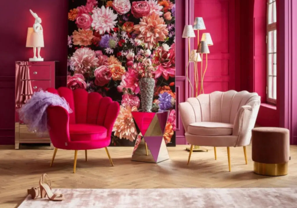 Fauteuil coquillage doré fuchsia NYMEA New Design
