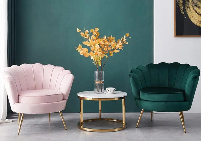 Fauteuil coquillage doré vert NYMEA New Design