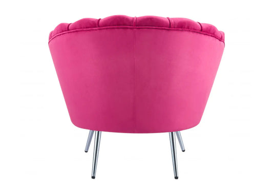 Fauteuil coquillage velours fuchsia NYMEA New Design