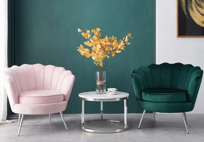 Fauteuil coquillage velours fuchsia NYMEA New Design