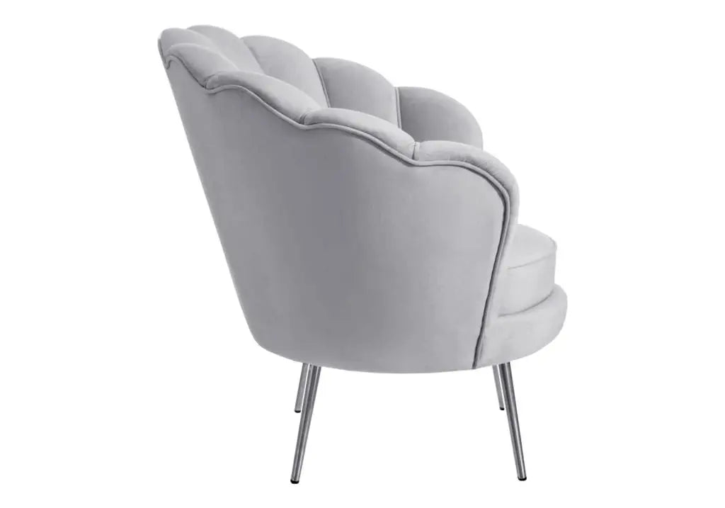 Fauteuil coquillage velours gris NYMEA New Design