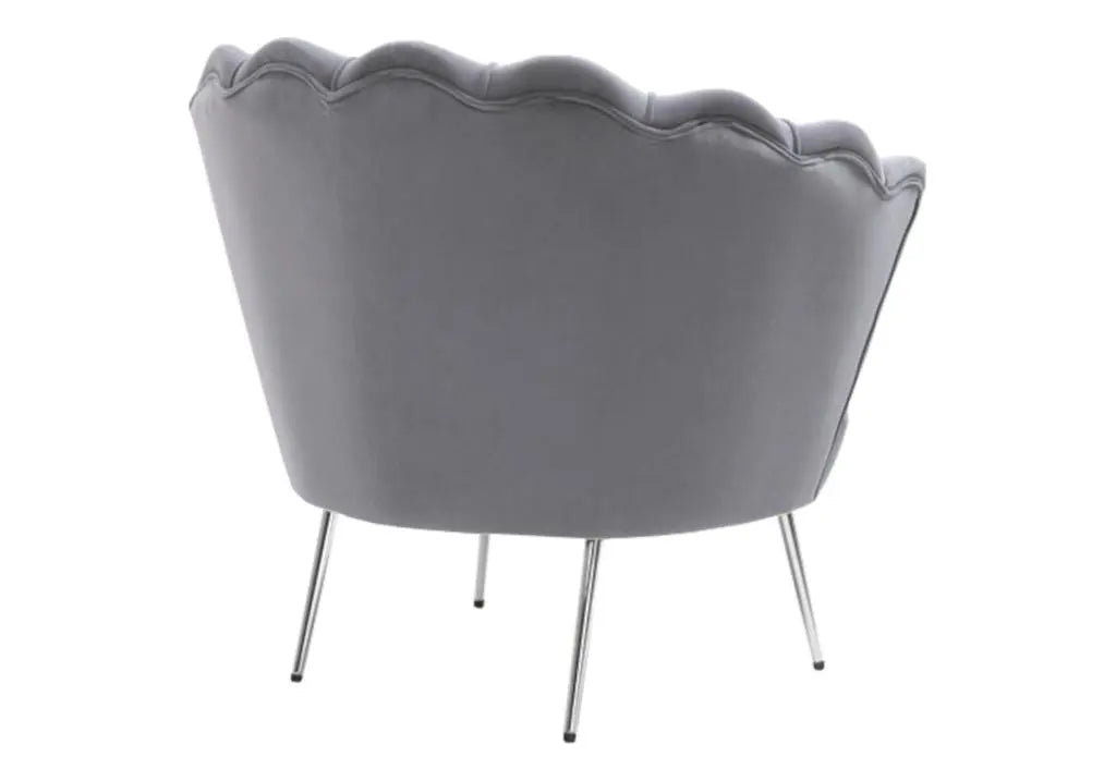 Fauteuil coquillage velours gris NYMEA New Design