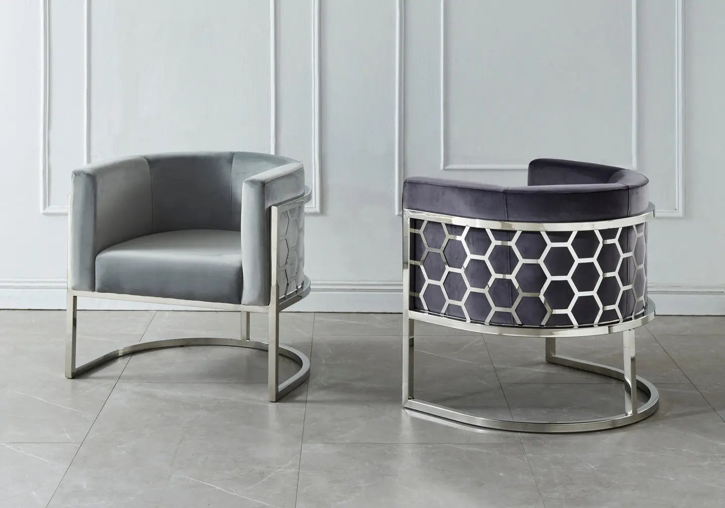 Fauteuil design chromé anthracite ALVO New Design
