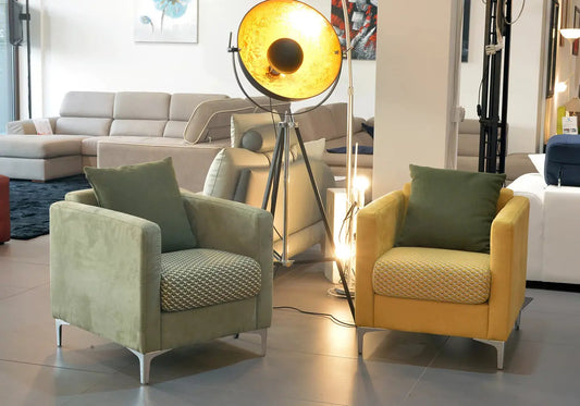 Fauteuil tissu vert AXEL Made in Italy