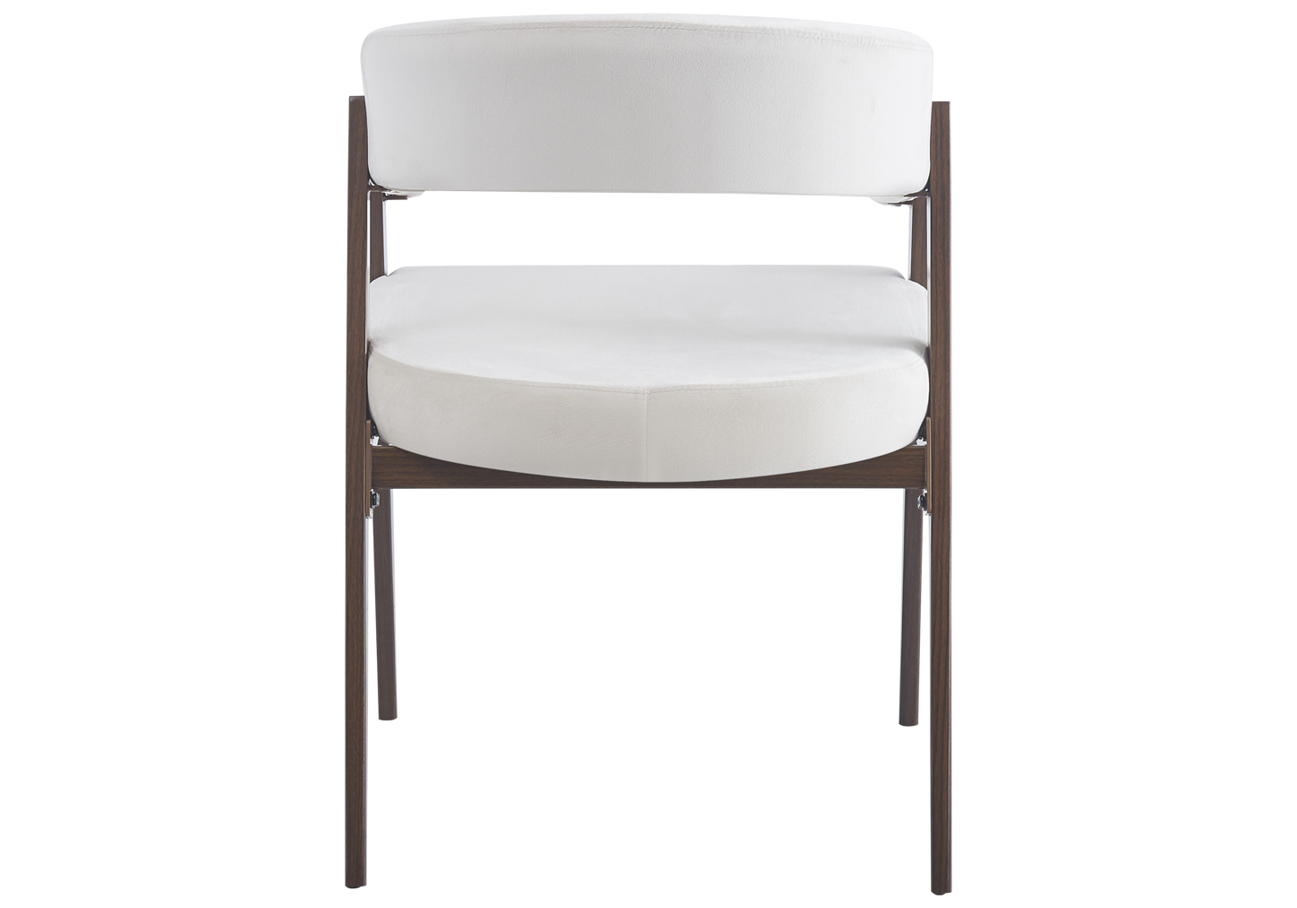 Fauteuil de table velours beige noyer – Oslo x4