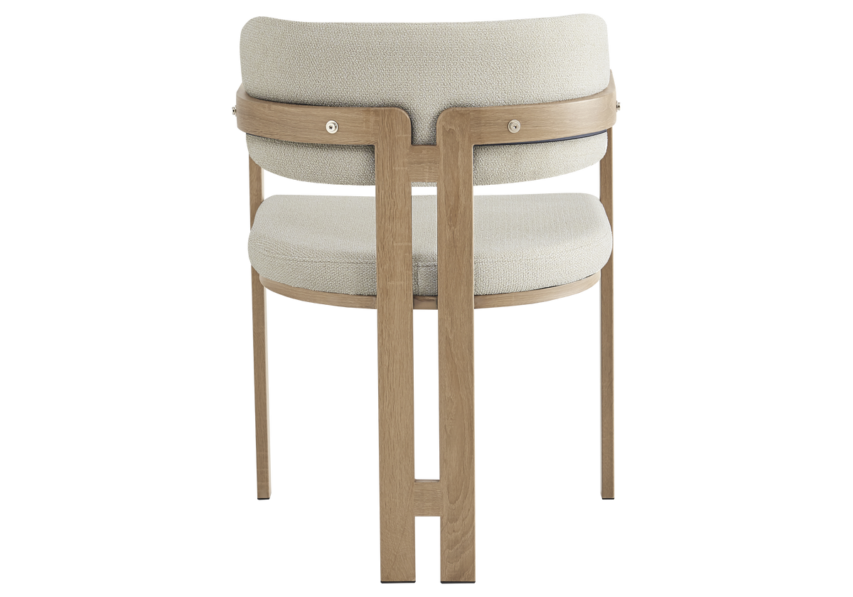 Fauteuil de table bouclé sable bois clair - Lyra x2