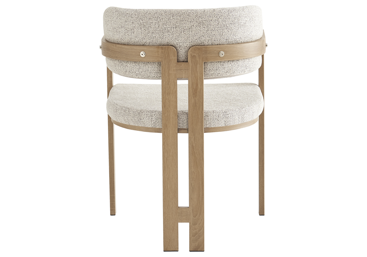 Fauteuil de table tweed capuccino bois clair - Lyra x2