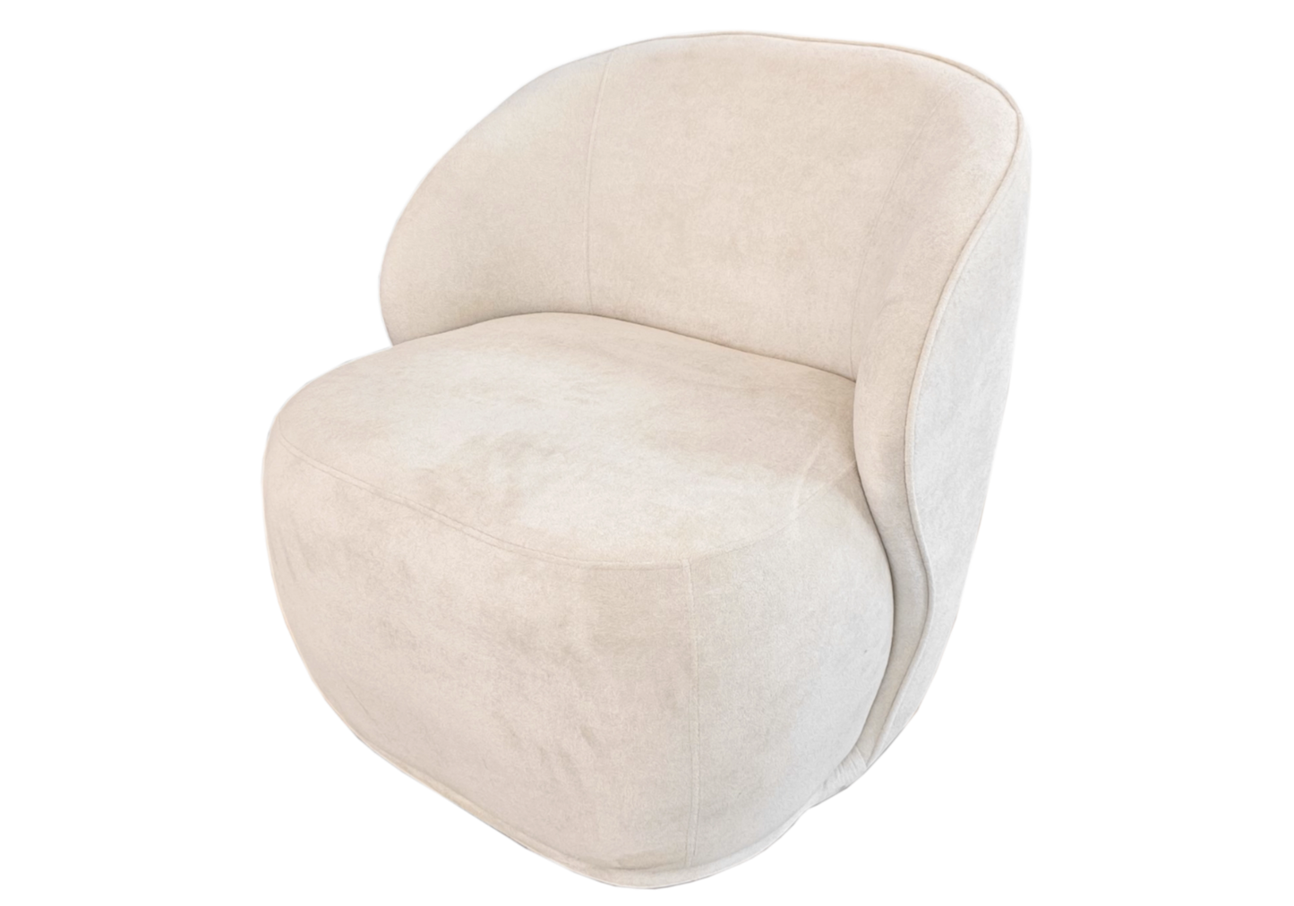 Fauteuil pivotant design en velours beige - ELSA