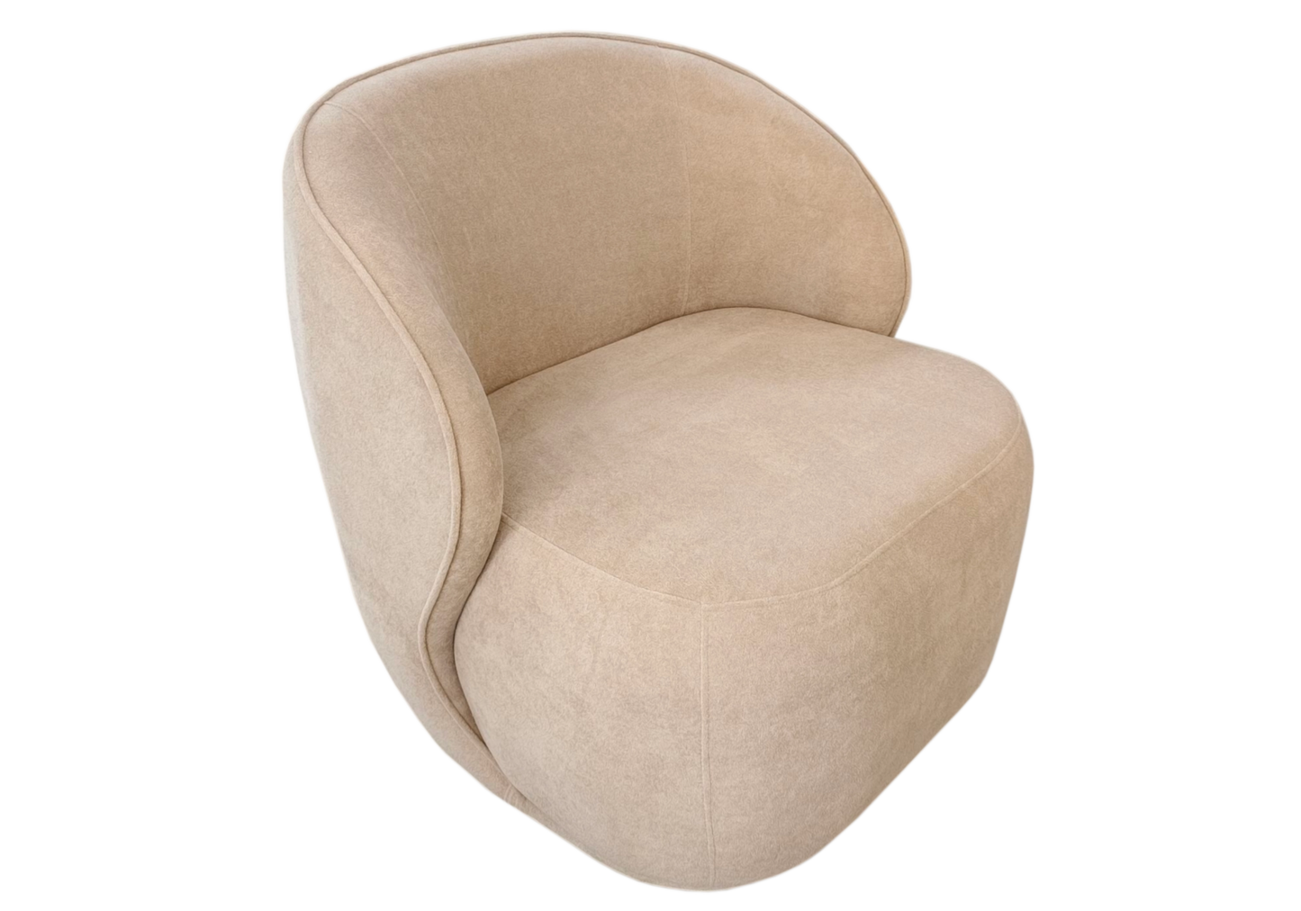 Fauteuil design pivotant velours taupe - ELSA