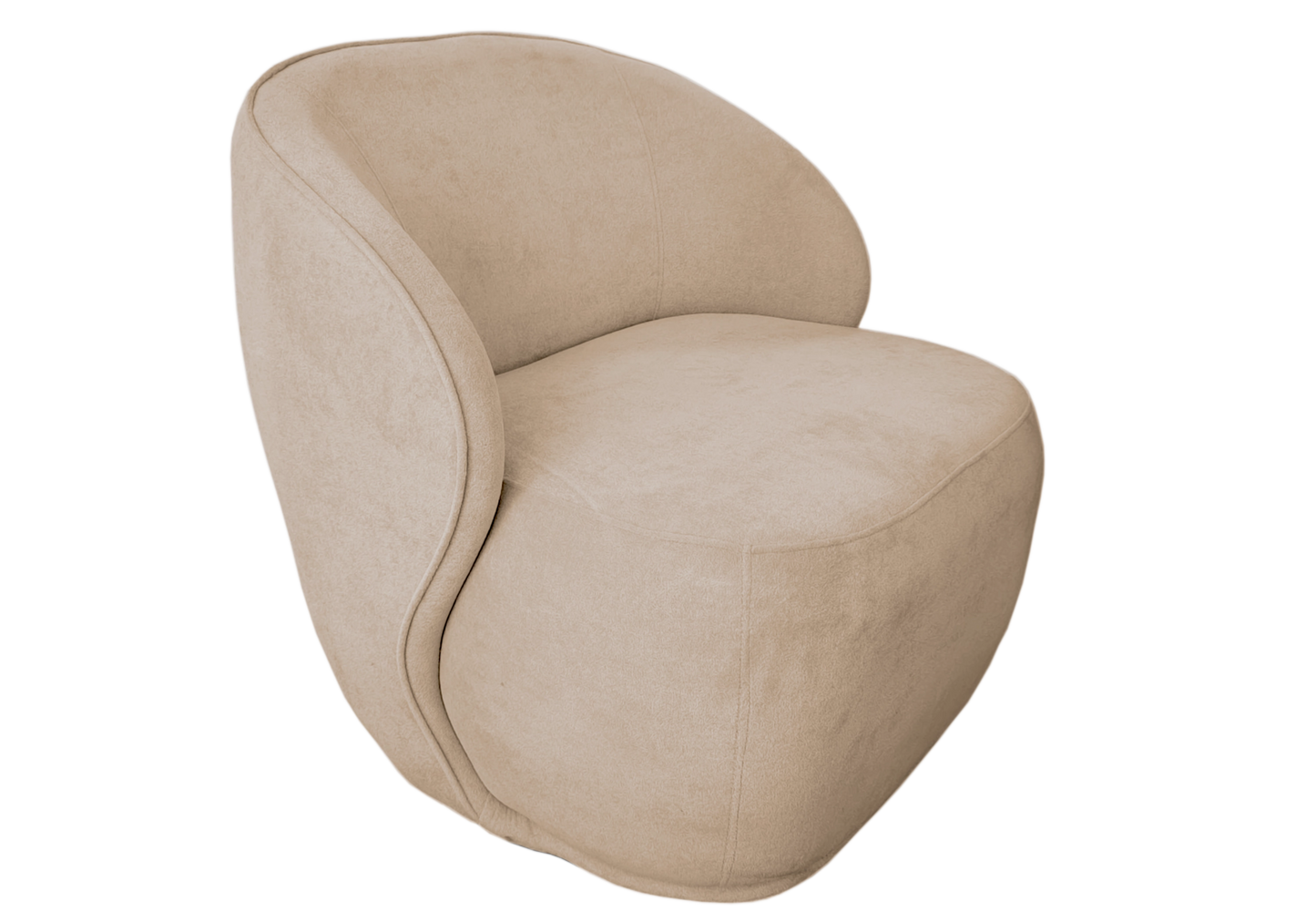 Fauteuil design pivotant velours taupe - ELSA