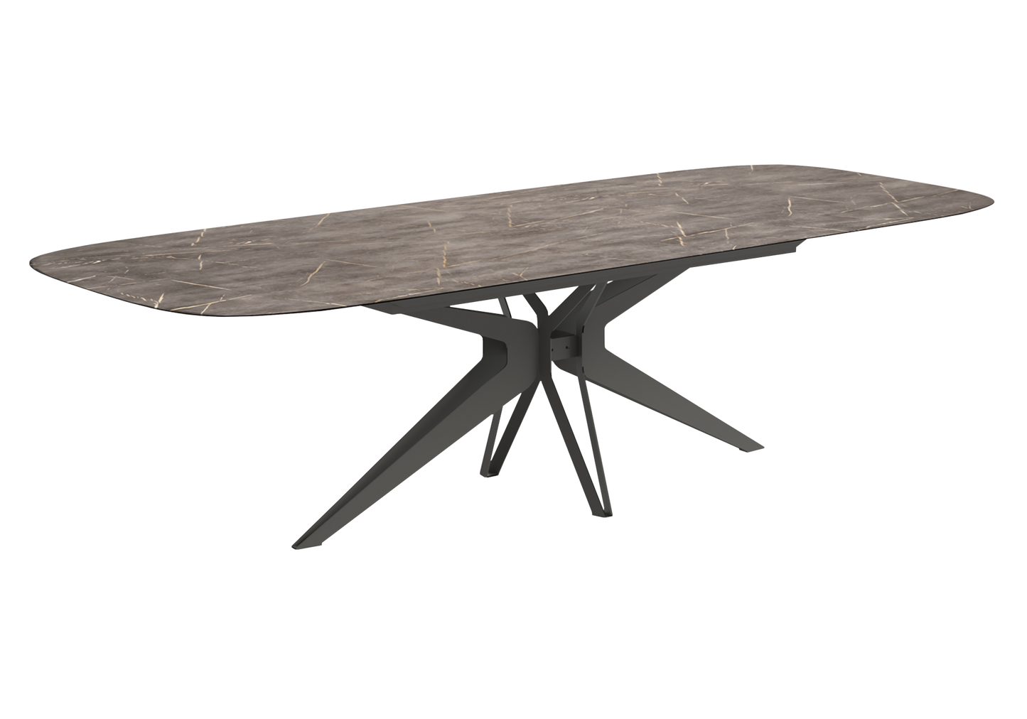 Table à manger extensible marbre doré - Hexagon