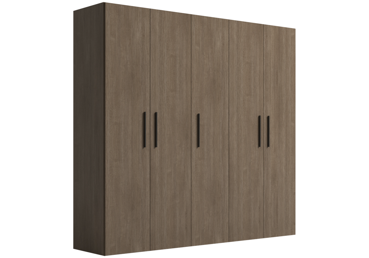 Dressing modulable 5 portes bois rainure Hexagon