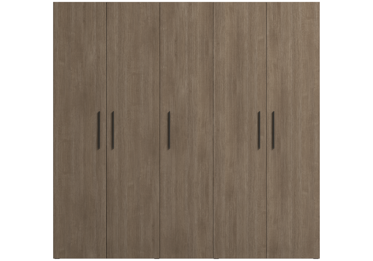 Dressing modulable 5 portes bois rainure Hexagon
