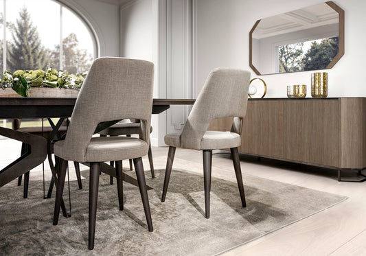 Hexagon – Chaise Rembourrée en Tissu Sable - Confort et Élégance - DEKOFLIX