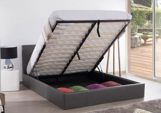 Lit coffre rangement gris DONA New Design
