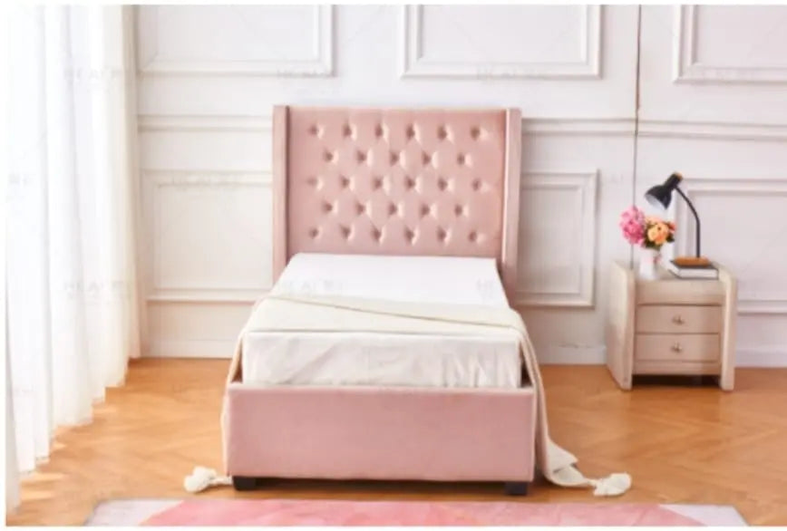Lit enfant velours rose VORIA New Design