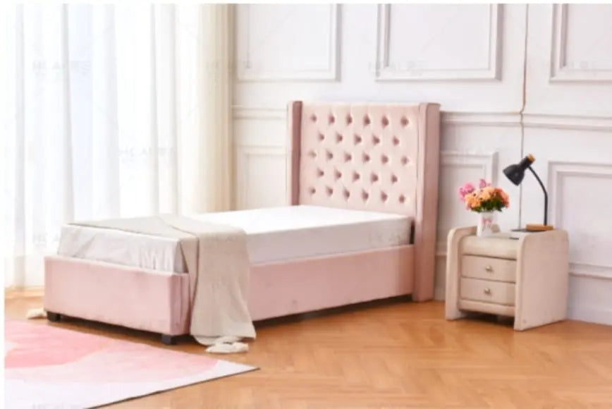 Lit enfant velours rose VORIA New Design