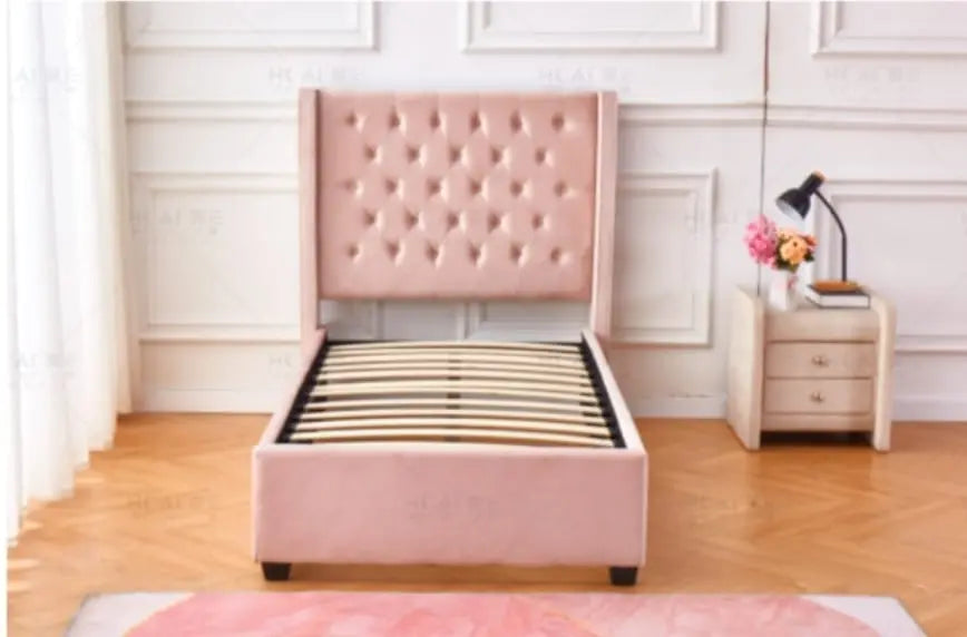 Lit enfant velours rose VORIA New Design