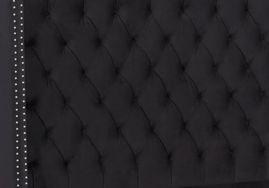 Lit king size velours noir capitonné CHESTER New Design