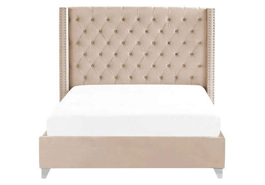 Lit king size velours nude capitonné CHESTER New Design