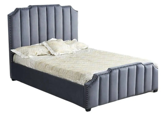 Lit velours gris capitonné ÉRA New Design