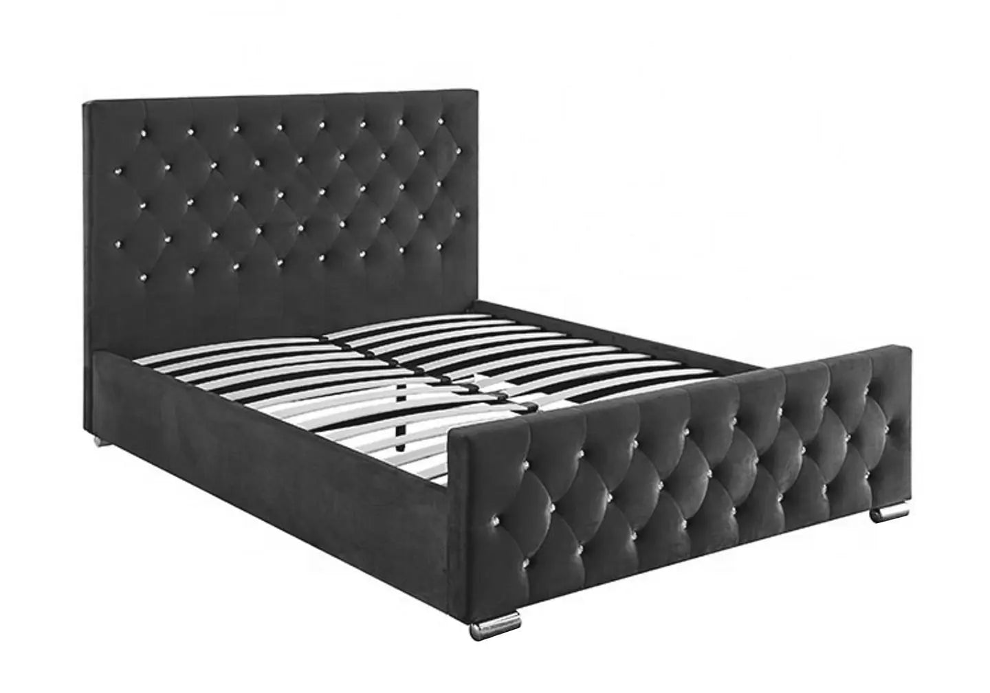Lit velours noir capitonné strass ANIS New Design