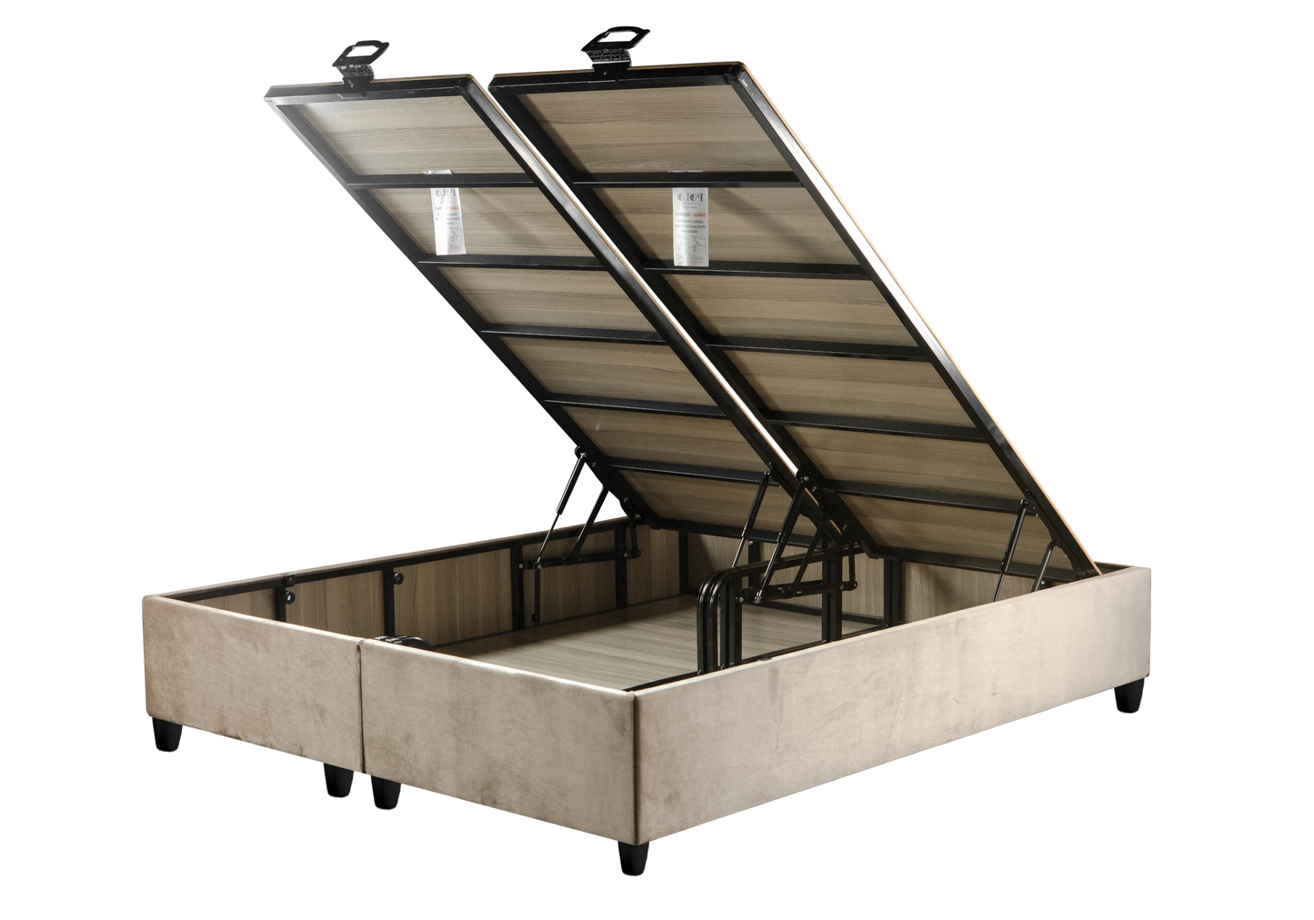 Lit Turc Complet Velours Beige Doré Coffre Rangement – TORONTO - DEKOFLIX