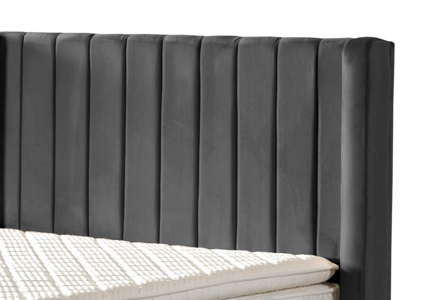 Lit Turc Complet Velours Gris Coffre de Rangement – TOKYO - DEKOFLIX