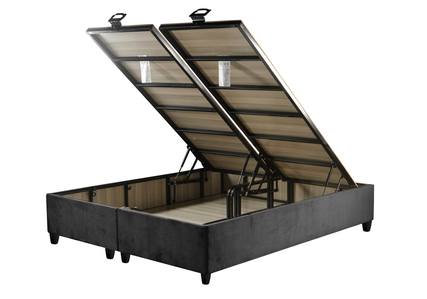 Lit Turc Complet Velours Gris Doré Coffre Rangement – TORONTO - DEKOFLIX