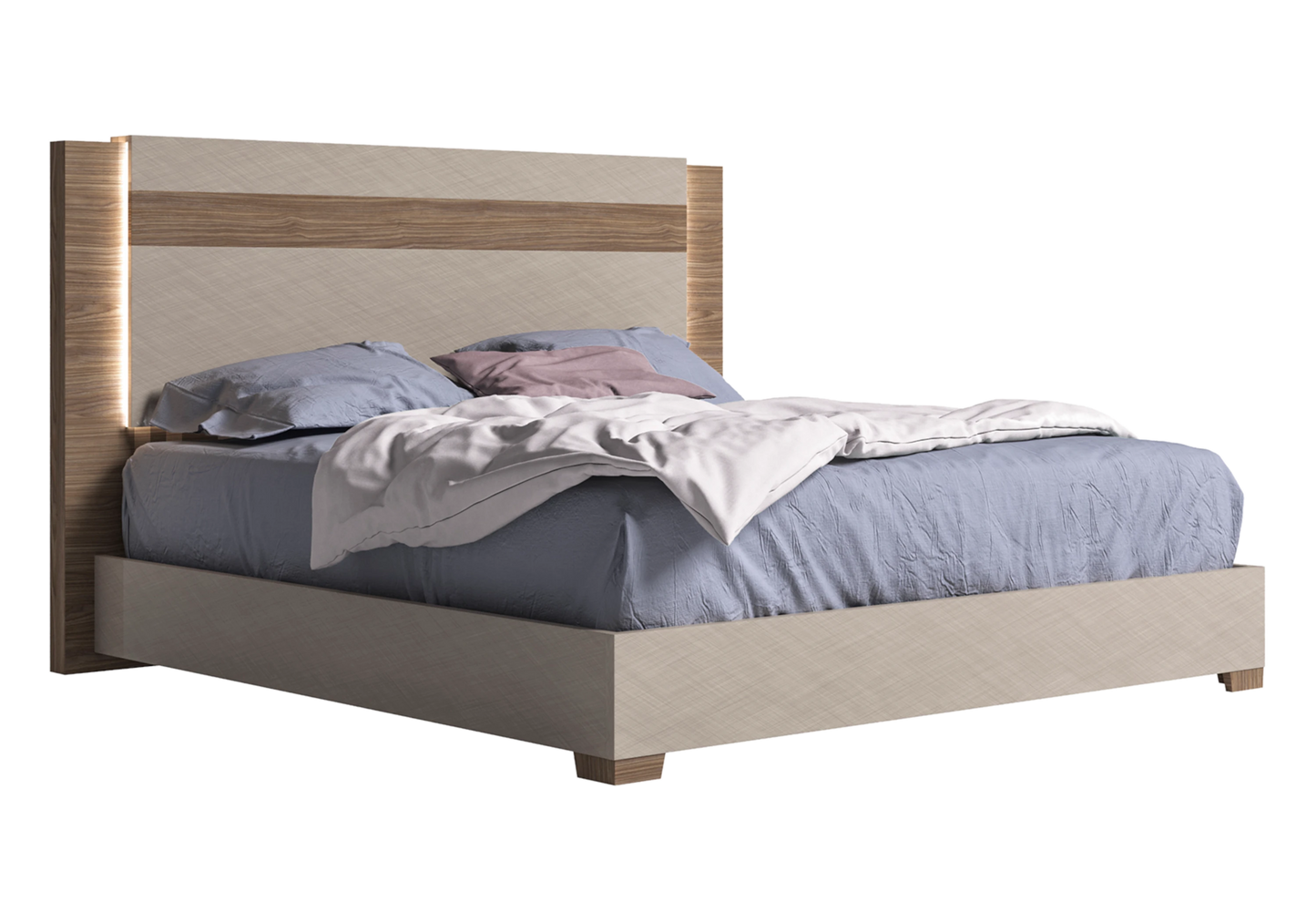 Lit Design avec Éclairage LED – Cadre de Lit Nora