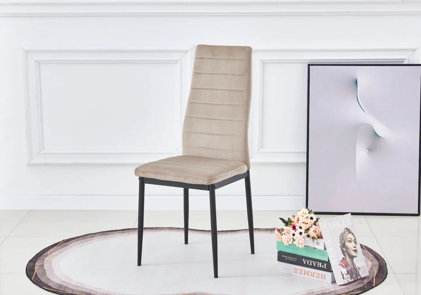 Lot 6 chaises velours taupe FLY New Design