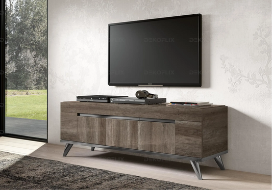 Meuble TV Chêne Nostalgique Design Italien - Collection Medea Status