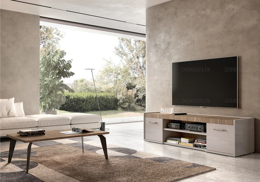 Meuble TV Nora en Bois Moderne – Élégance Italienne Status