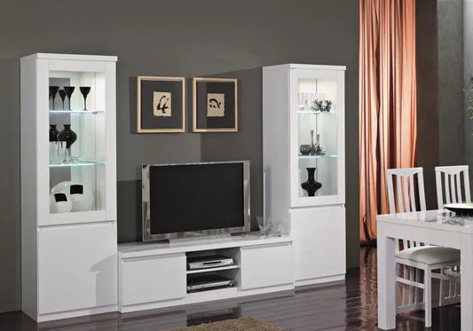 Meuble TV laqué blanc led ROMA Italian Mobili