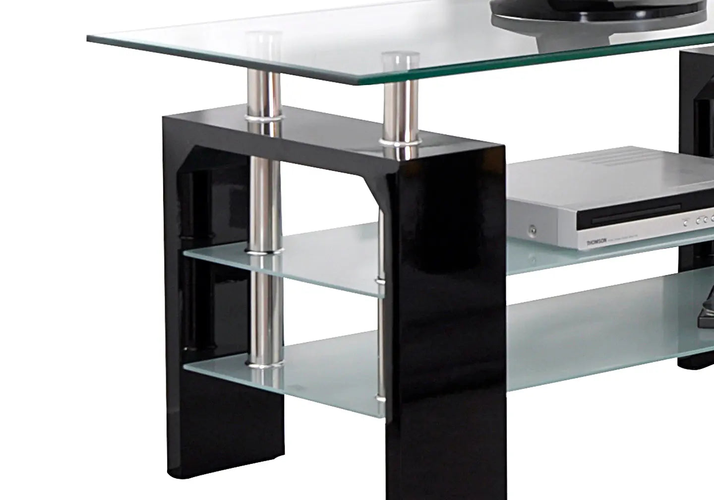 Meuble TV laqué noir verre trempé TOE New Design