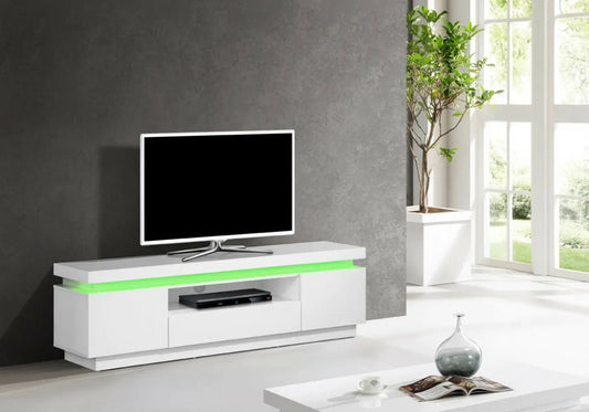 Meuble Tv laqué blanc LED OPRA New Design