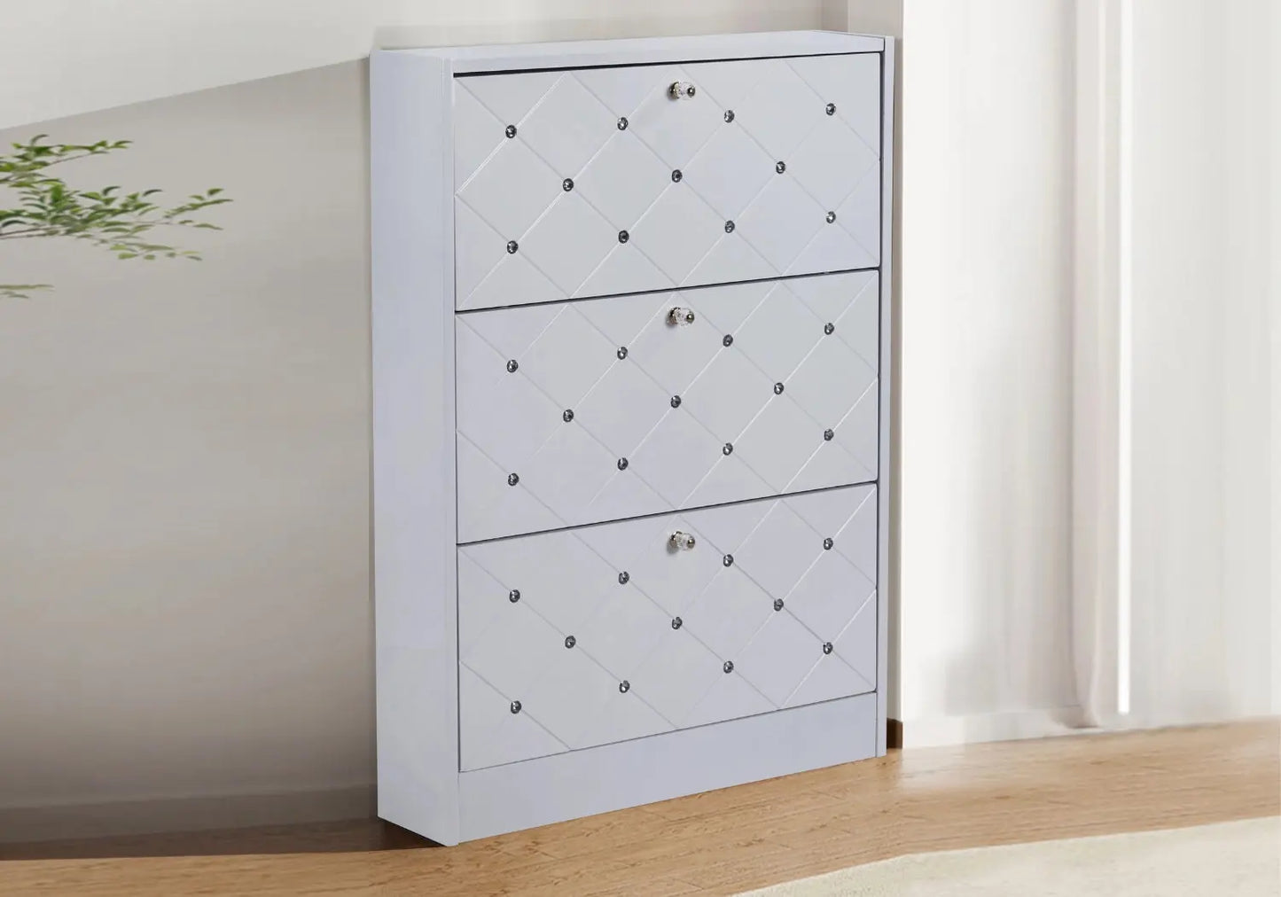 Meuble chaussure blanc strass CLÉA New Design