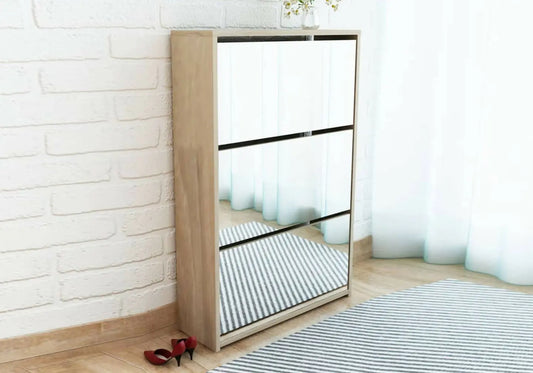 Meuble chaussure chêne miroir CALI New Design