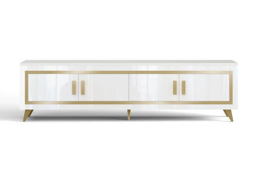 Meuble de salon blanc laqué led GOLD Italian Mobili