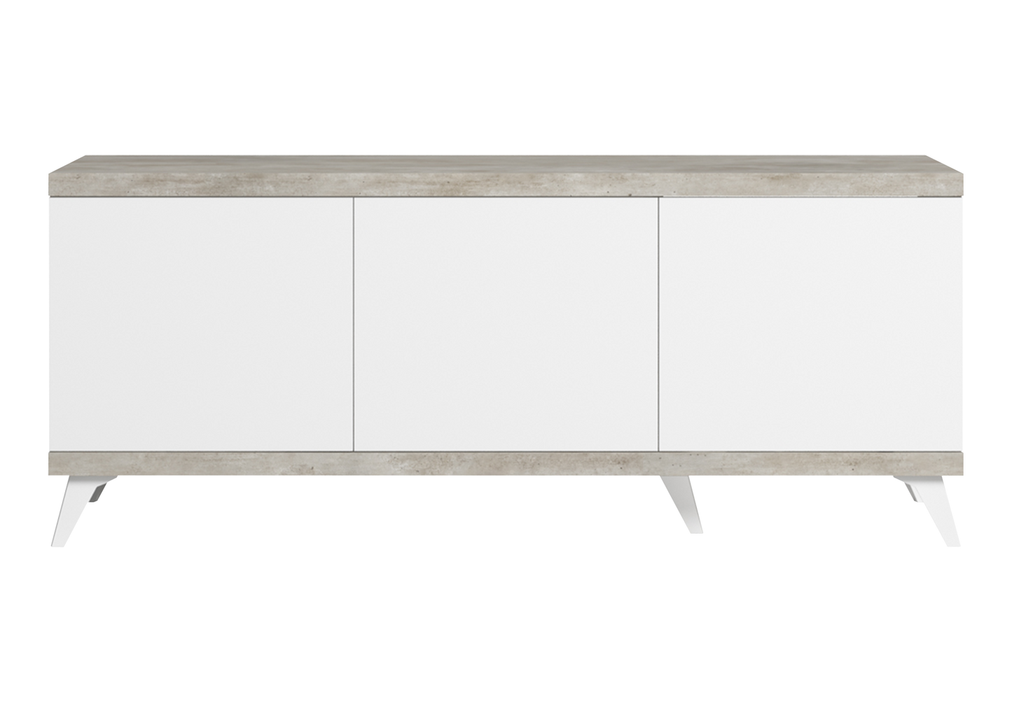 Meuble TV blanc laqué effet béton – Treviso