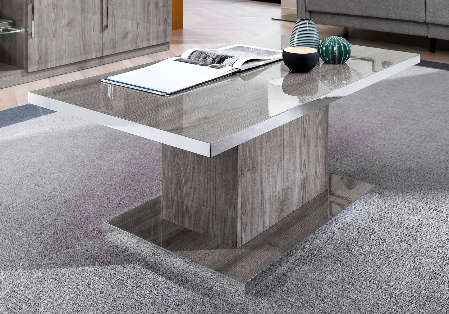 Meuble tv laqué chêne gris NIVES Italian TL