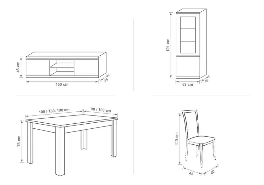 Meuble tv laqué noir led ROMA CROME Italian Mobili