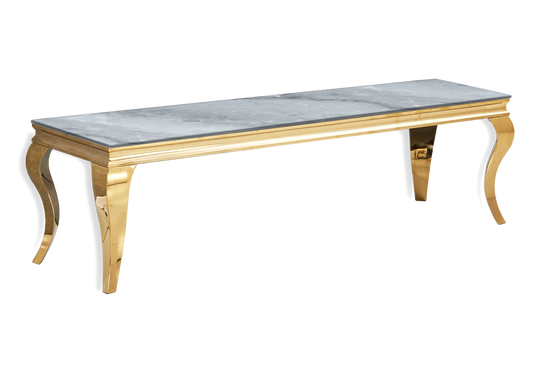 Meuble TV marbre gris pied doré – NEO