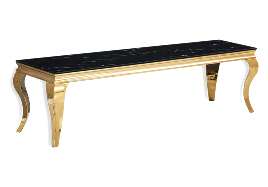 Meuble TV marbre noir pied doré – NEO